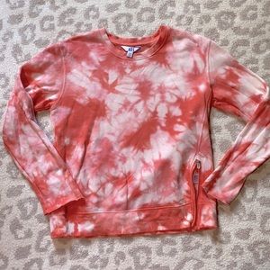 JoyLab Red and White Tie-Dye Sweatshirt